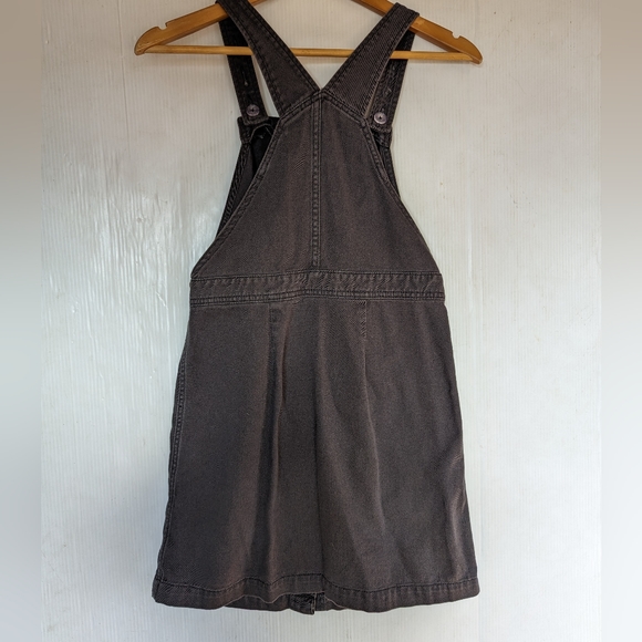 OLD NAVY girls twill pinafore jumper dress black panther - Picture 14 of 14